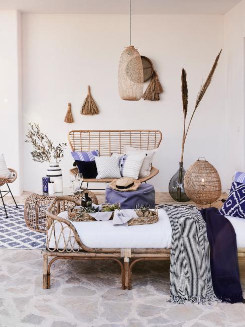 Esterni boho chic blu