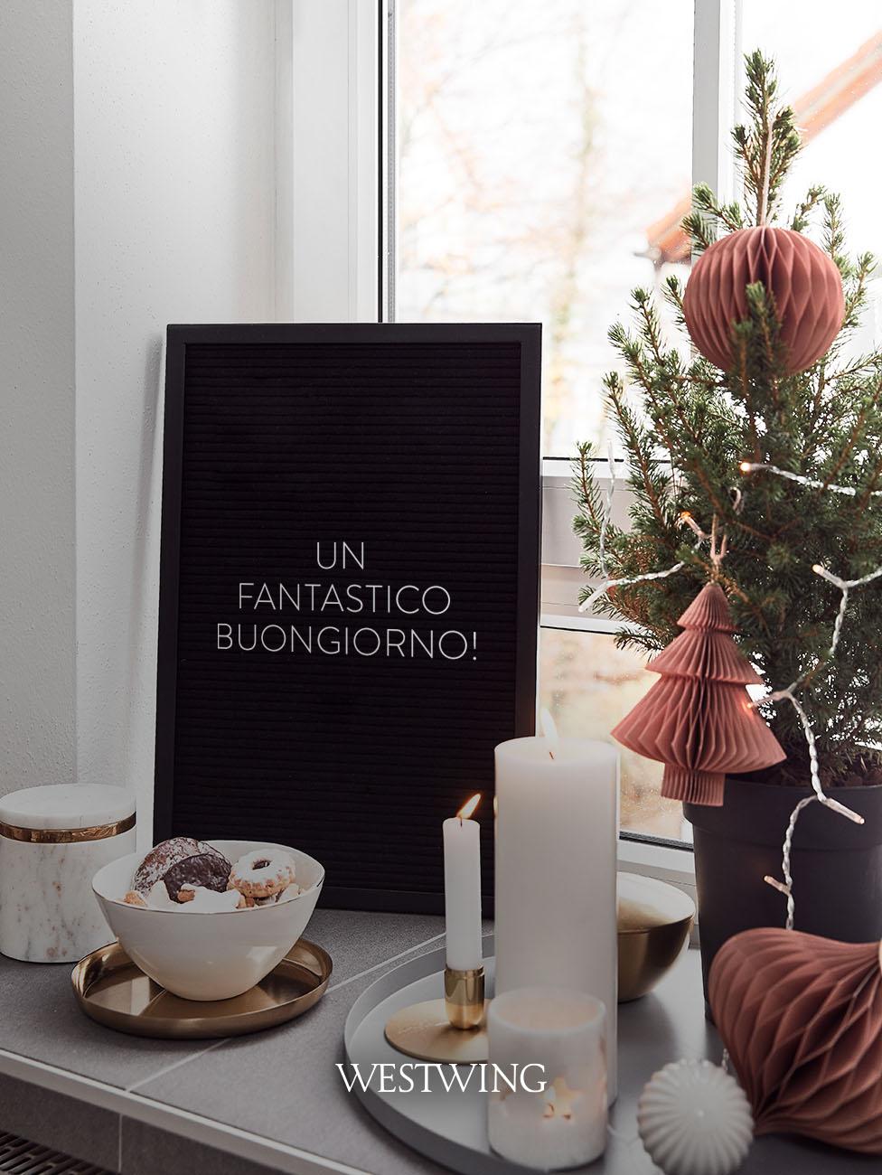 Buongiorno natalizio su lavagna