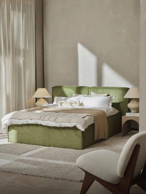 letto boxspring Lennon verde