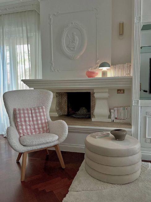 angolo lettura in soggiorno