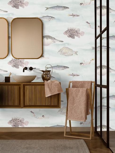 carta da parati in bagno