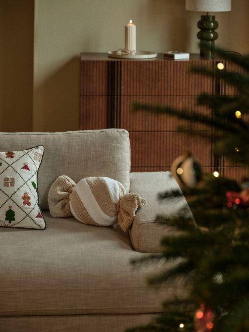 cuscino natalizio a forma di caramella