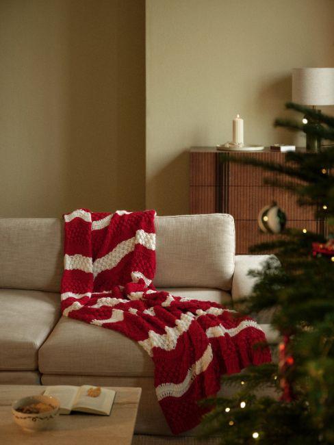 coperta natalizia a righe