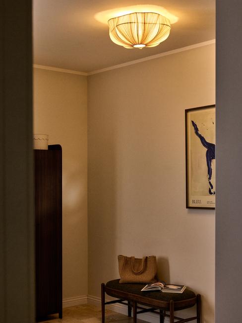 lampada da soffitto in tessuto