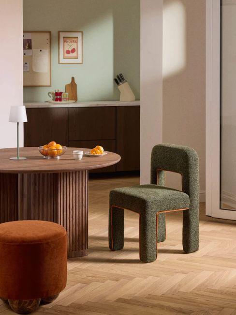 sedia in bouclé verde