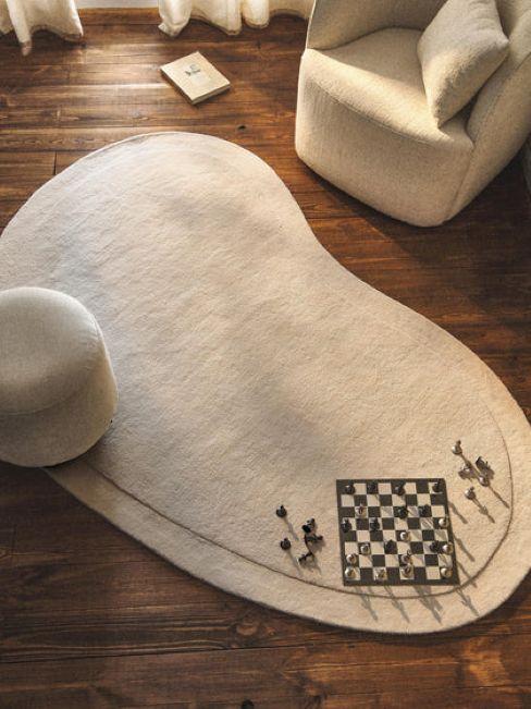 Tapis en laine beige clair Kadey