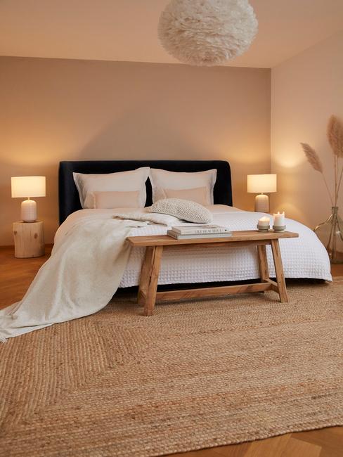 feng shui slaapkamer in natuurlijke kleuren
