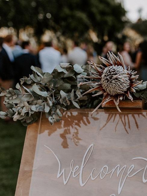 Bruiloft decoratie in de boho-stijl