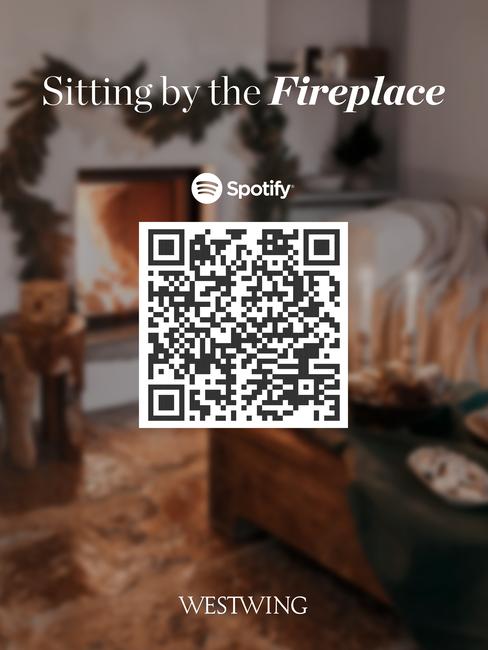 sitting by the fire place playlist met kerstmuziek van Westwing