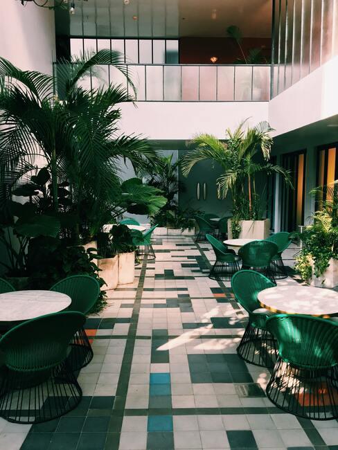 design hotel groene lobby van hotel met plant