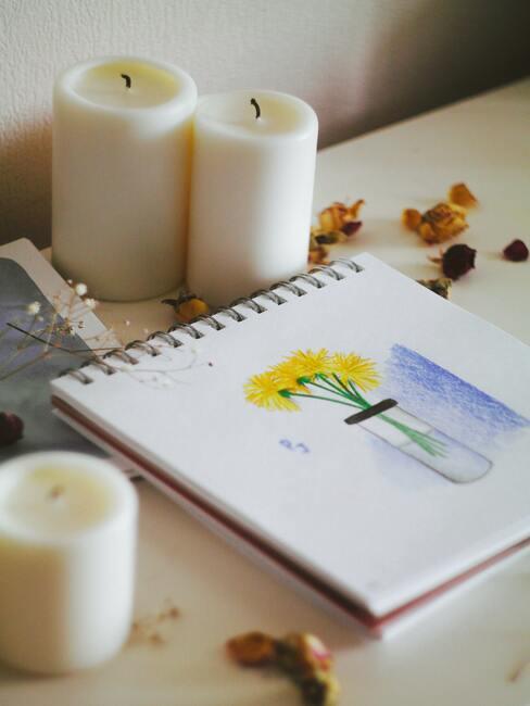 Blocnote met tekening