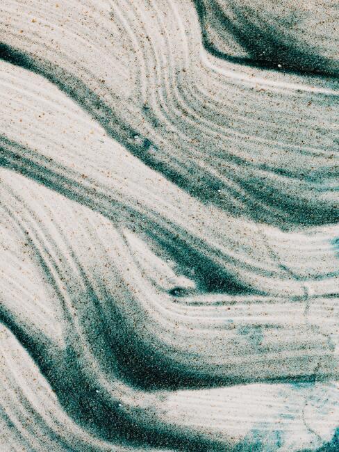 Abstract kunstwerk met groen en witte details