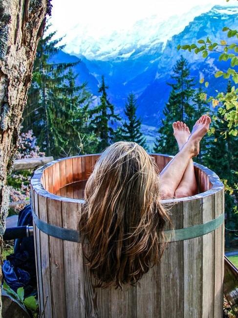 houten ronde hottub