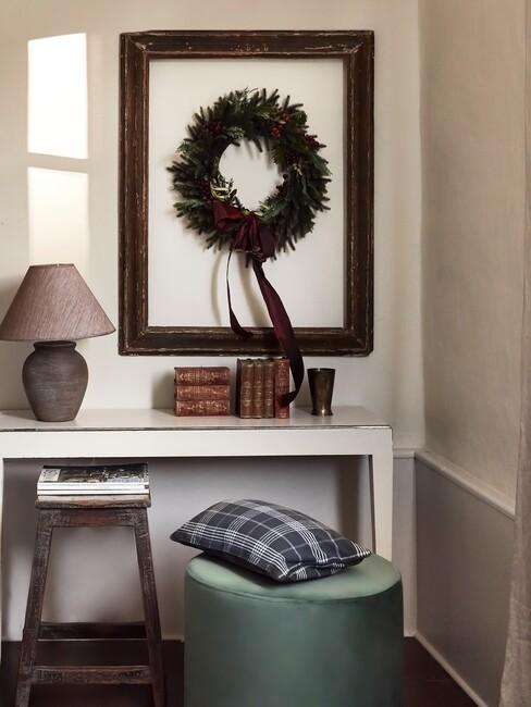 groen met rode kerstkrans