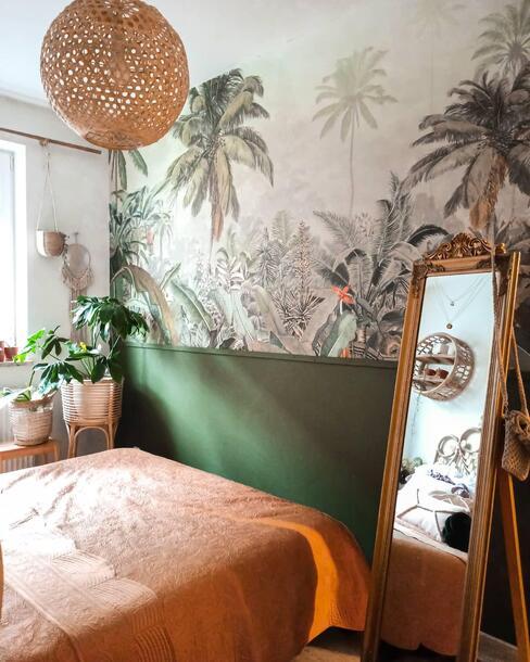jungle behang in slaapkamer