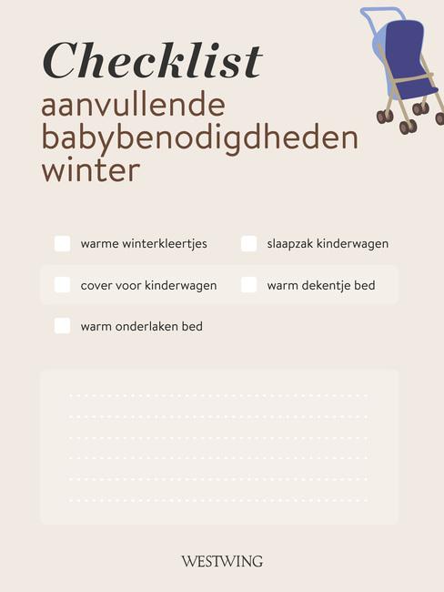 checklist aanvullende babybenodigheben winter