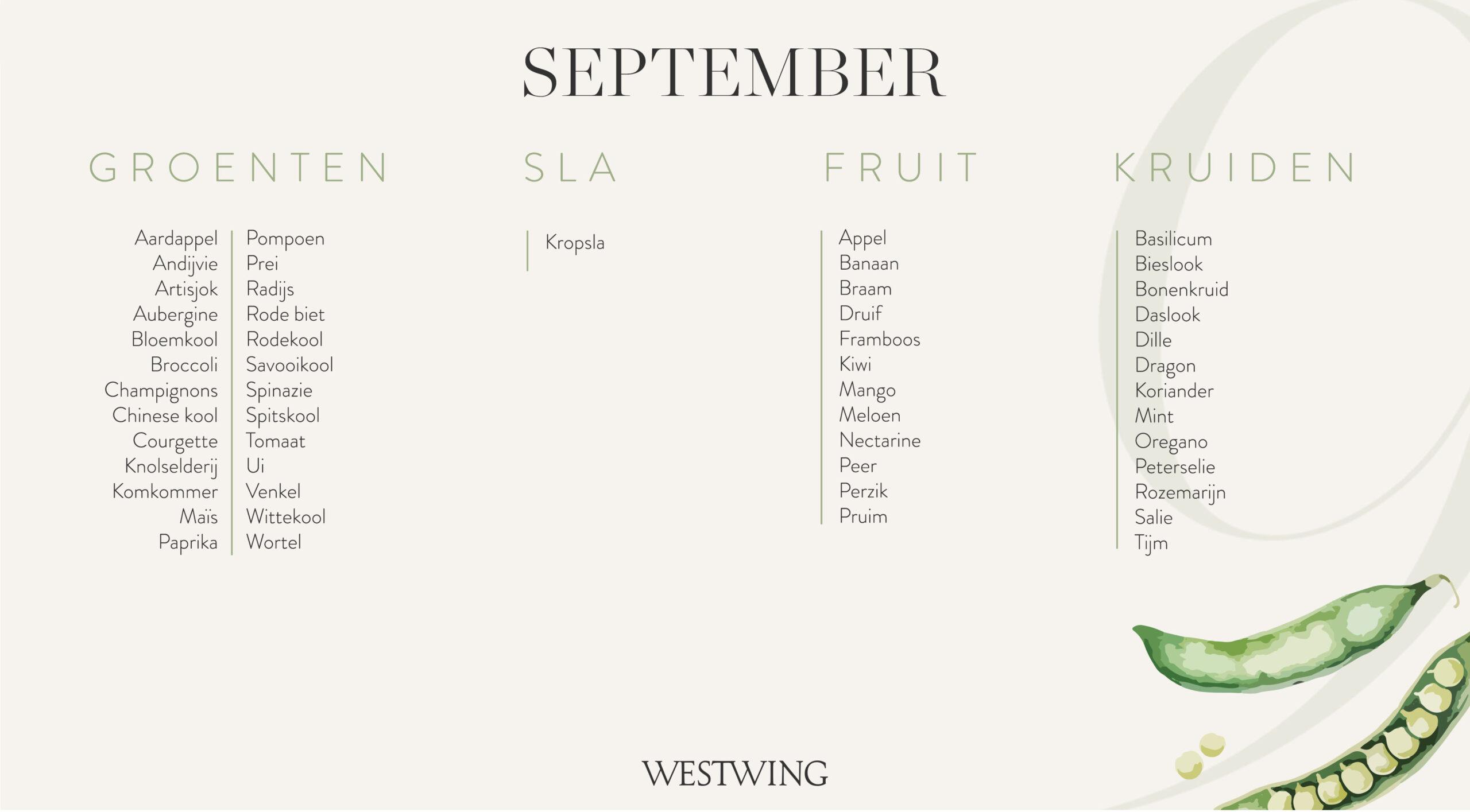 Seizoenskalender september