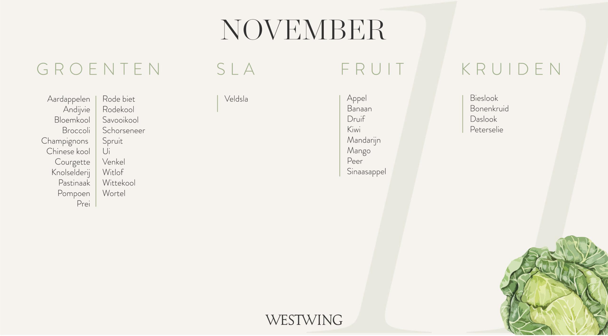 Seizoenskalender november