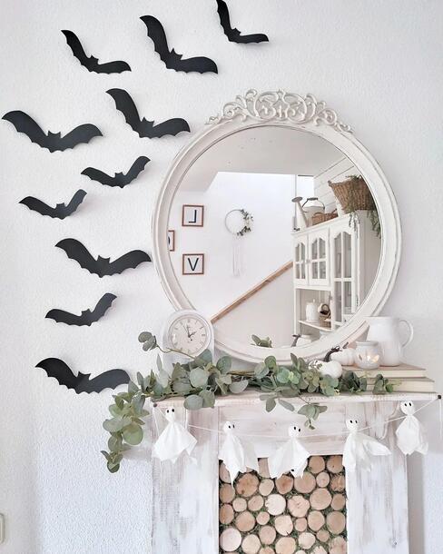 vleermuisjes op de muur voor halloween