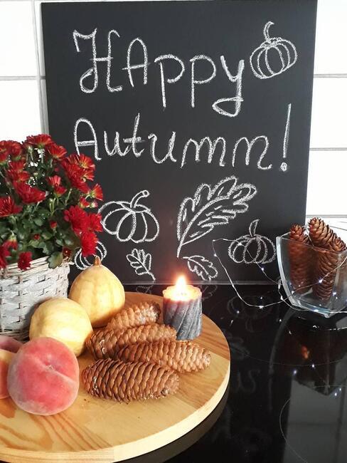 herfts krijtbord ideeën met herfst decoratie