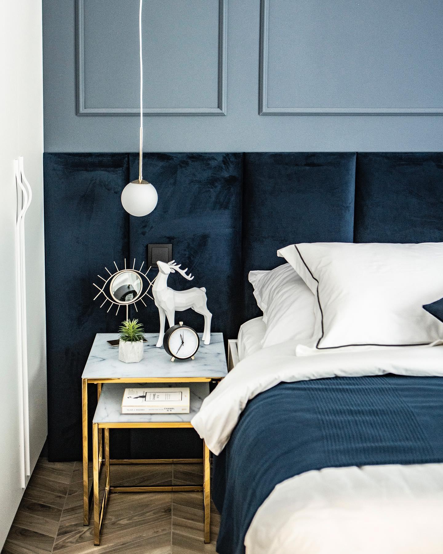 slaapkamer kleuren 2023 donker blauw met licht blauw