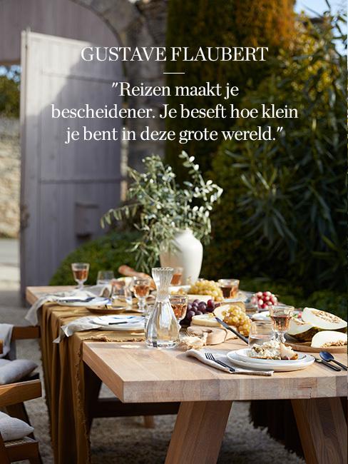 reisquote van gustave flaubert om iemand via whatsapp een fijne vakantie te wensen.