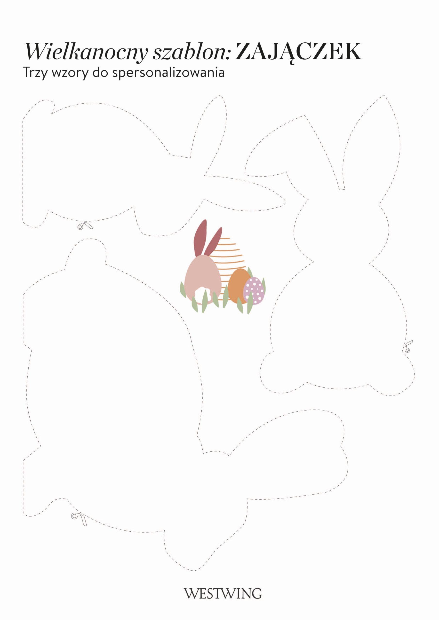 Szablony zajączka wielkanocnego do druku i wycięcia