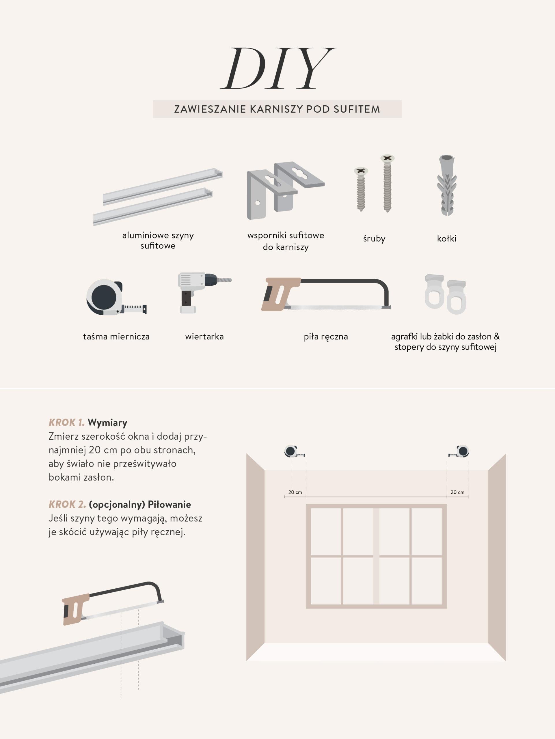 jak zamontować karnisz instrukcja krok po kroku część 1