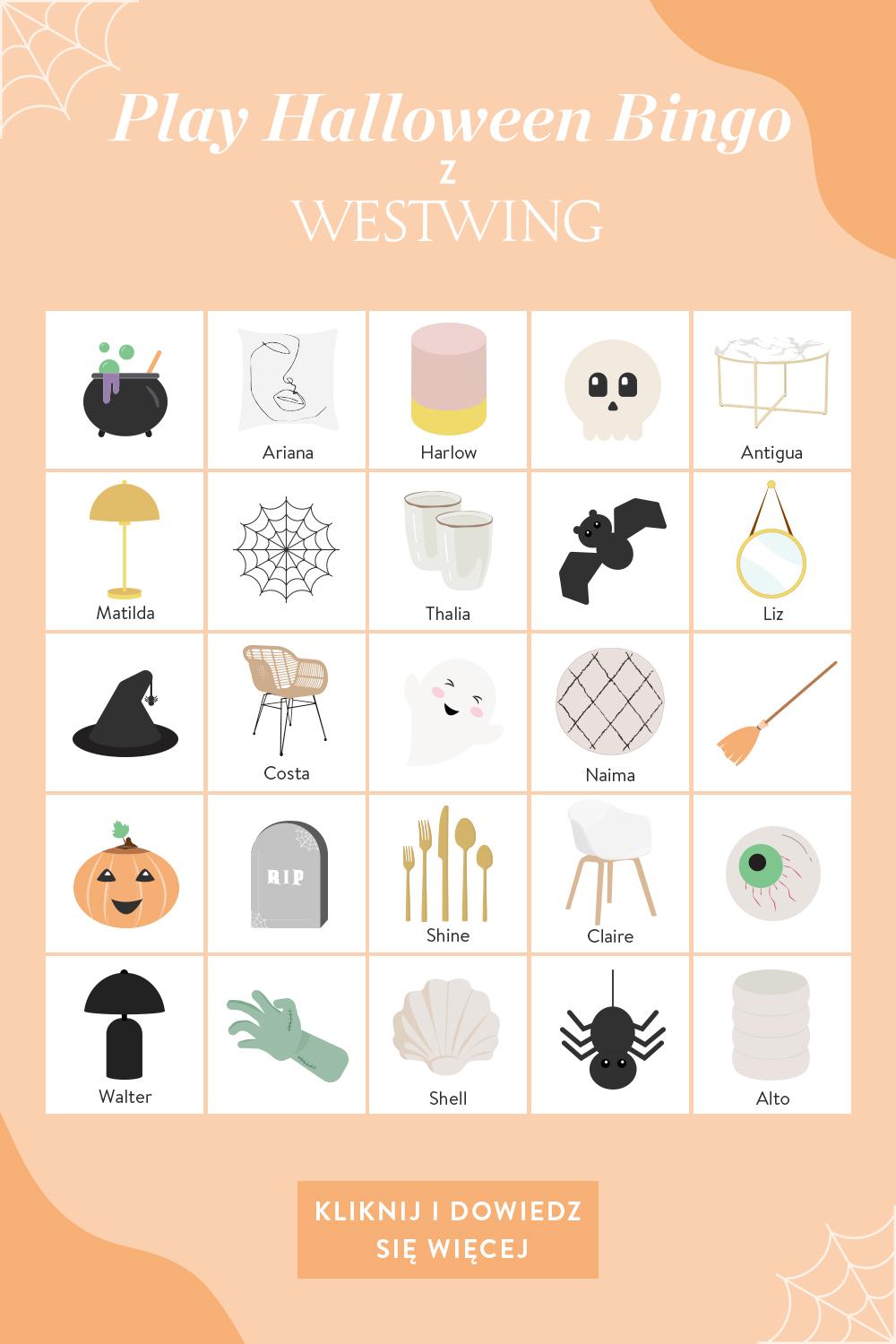 Bingo na Halloween stworzone przez Westwing