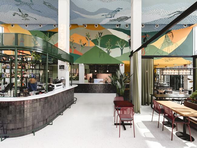 Mural w bistro Słodowa