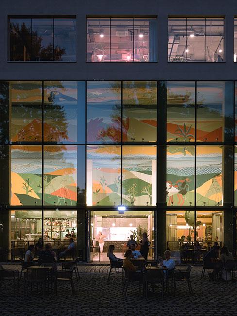 Mural w bistro Słodowa