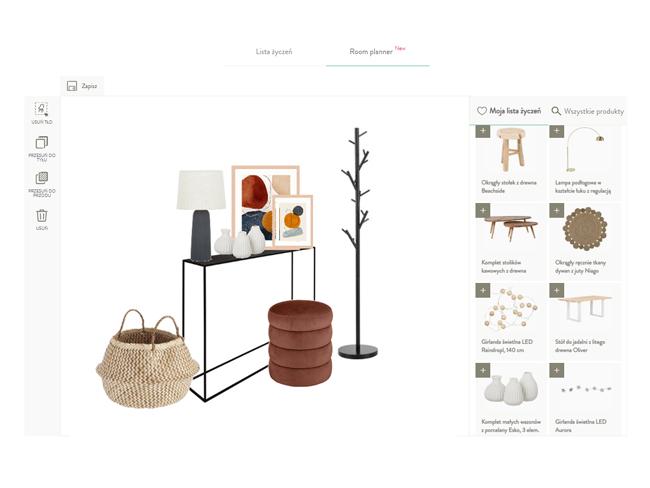 Projekt przedpokoju w aplikacji room planner