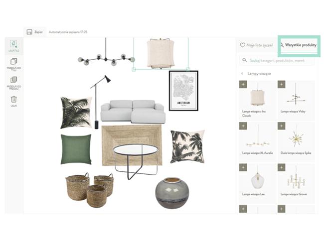 Projekt pokoju w stylu industrialnym na room plannerze