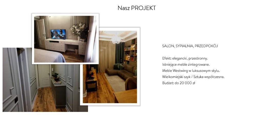 Grafika Westwing pomysłu na projekt salonu