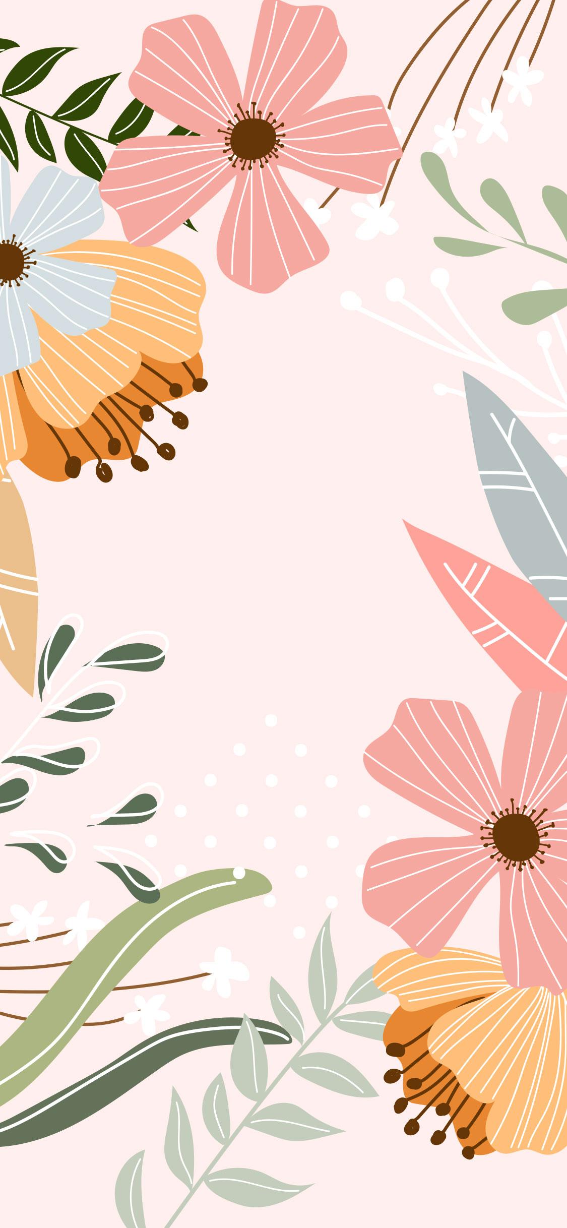 Pastelowe tło na telefon z kolorową zastawą stołową