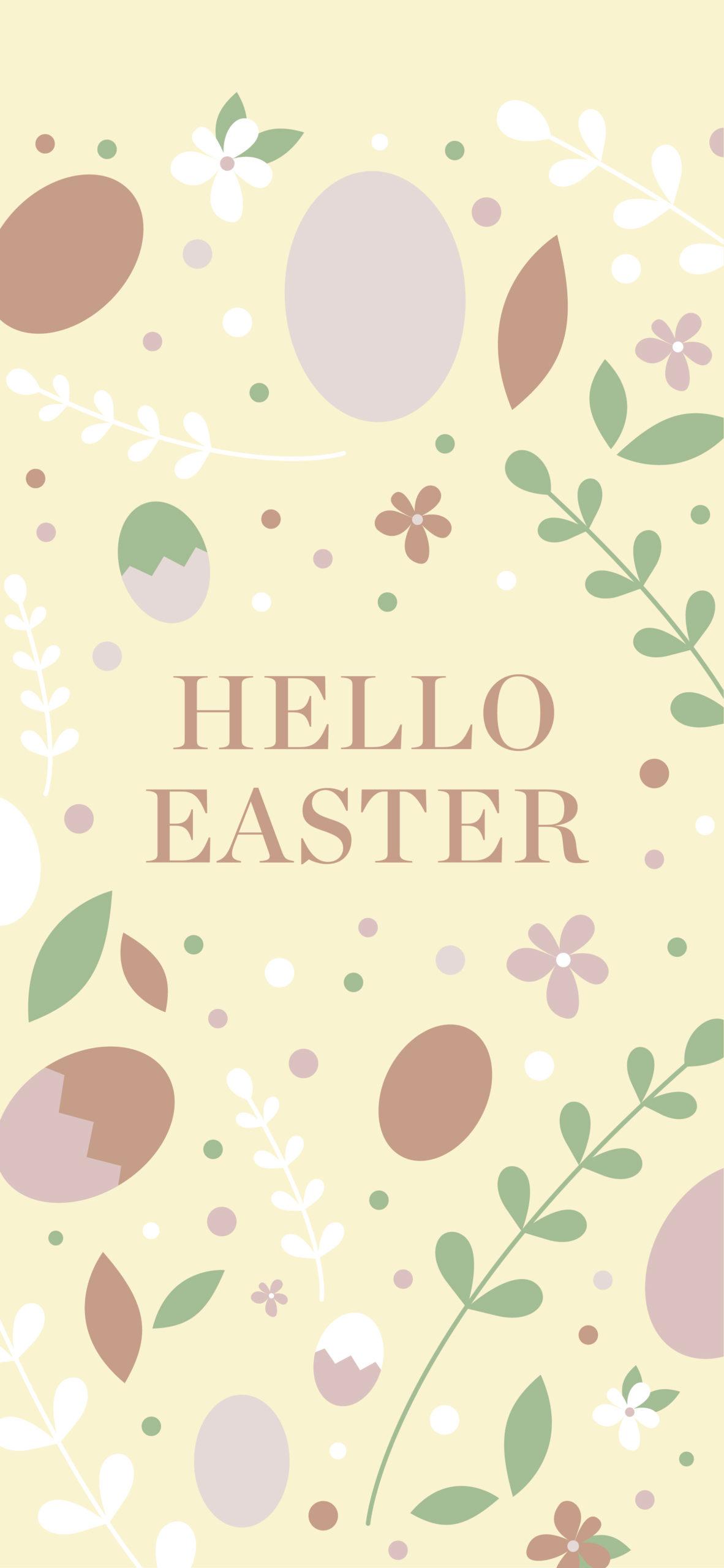 żółta tapeta wielkanocna na telefon z kwiatami