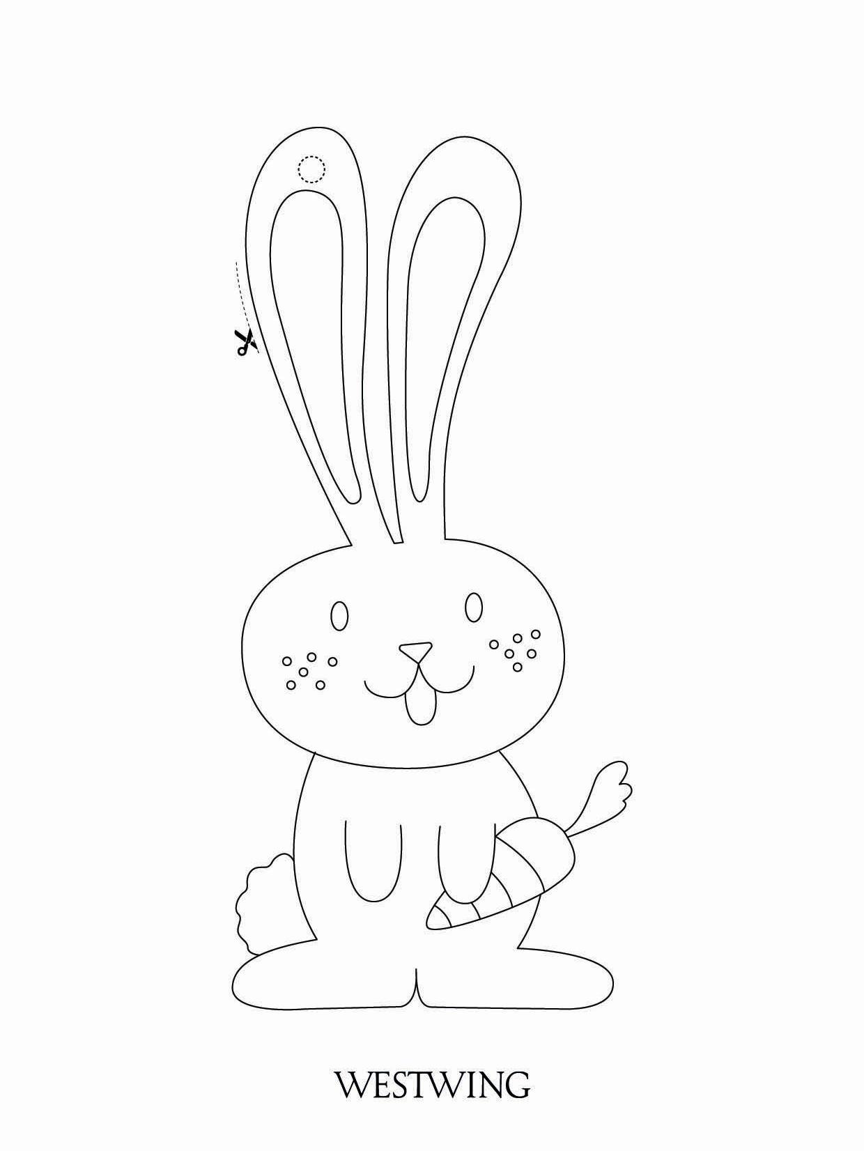 kolorowanka z wielkanocnym króliczkiem