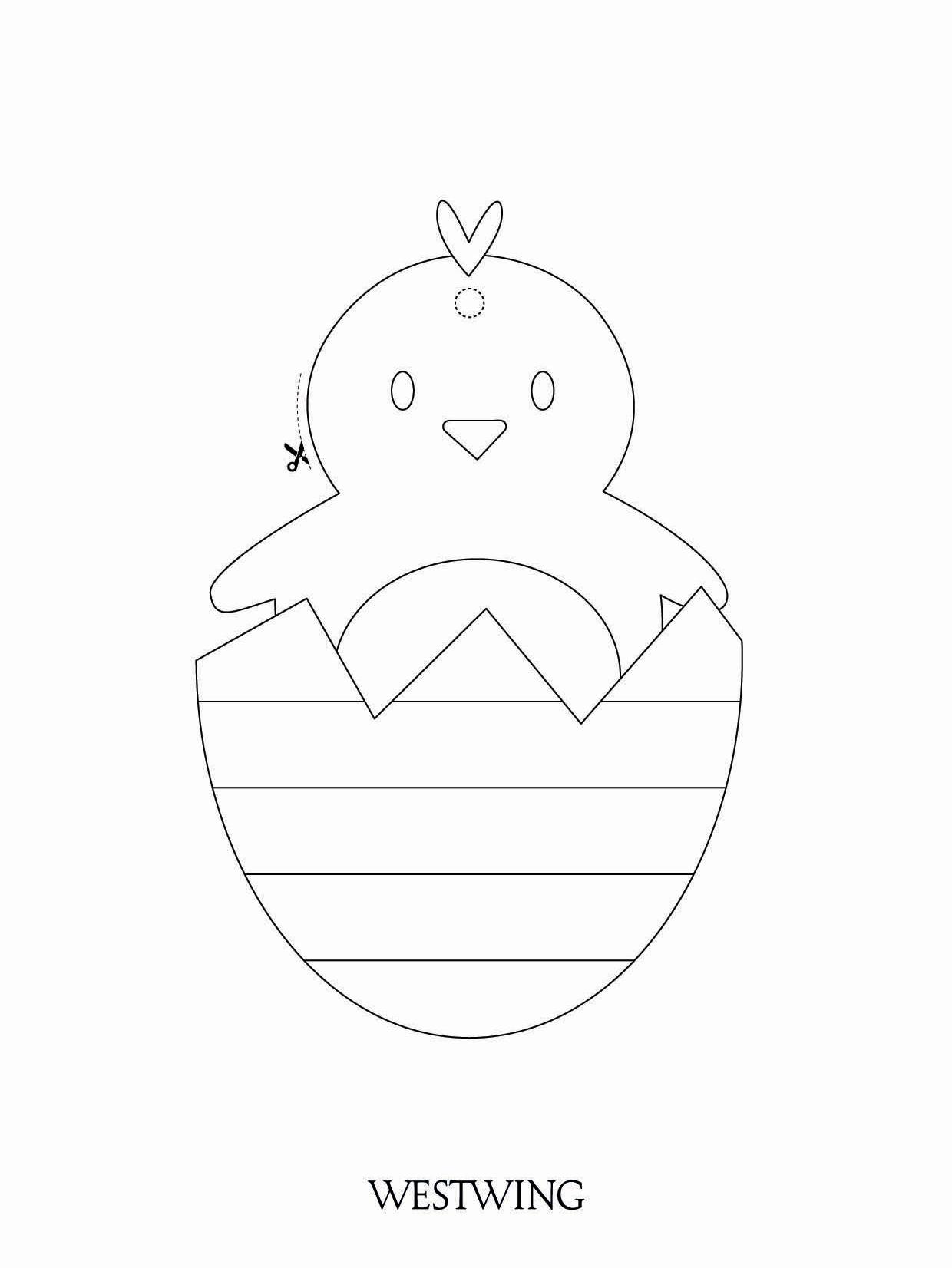 kolorowanka z kurzcaczkiem w skorupce