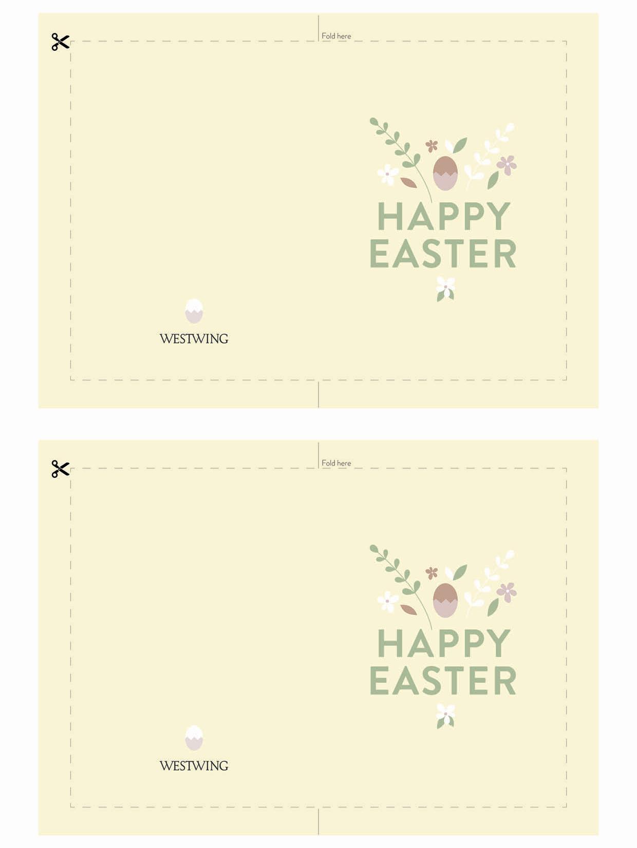 wzór żółtej kartki wielkanocnej do wydrukowania
