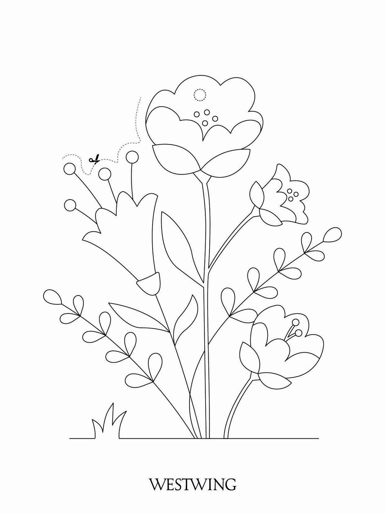 kolorowanka z wiosennymi kwiatami