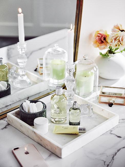 toaletka z tacą marmurową