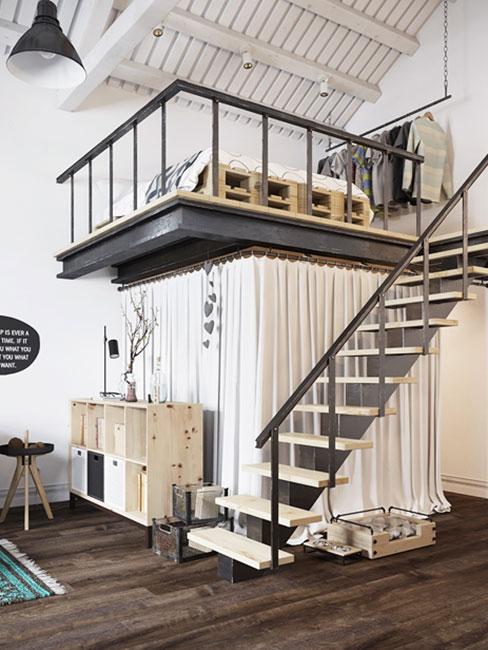 sypialnia loft na antresoli