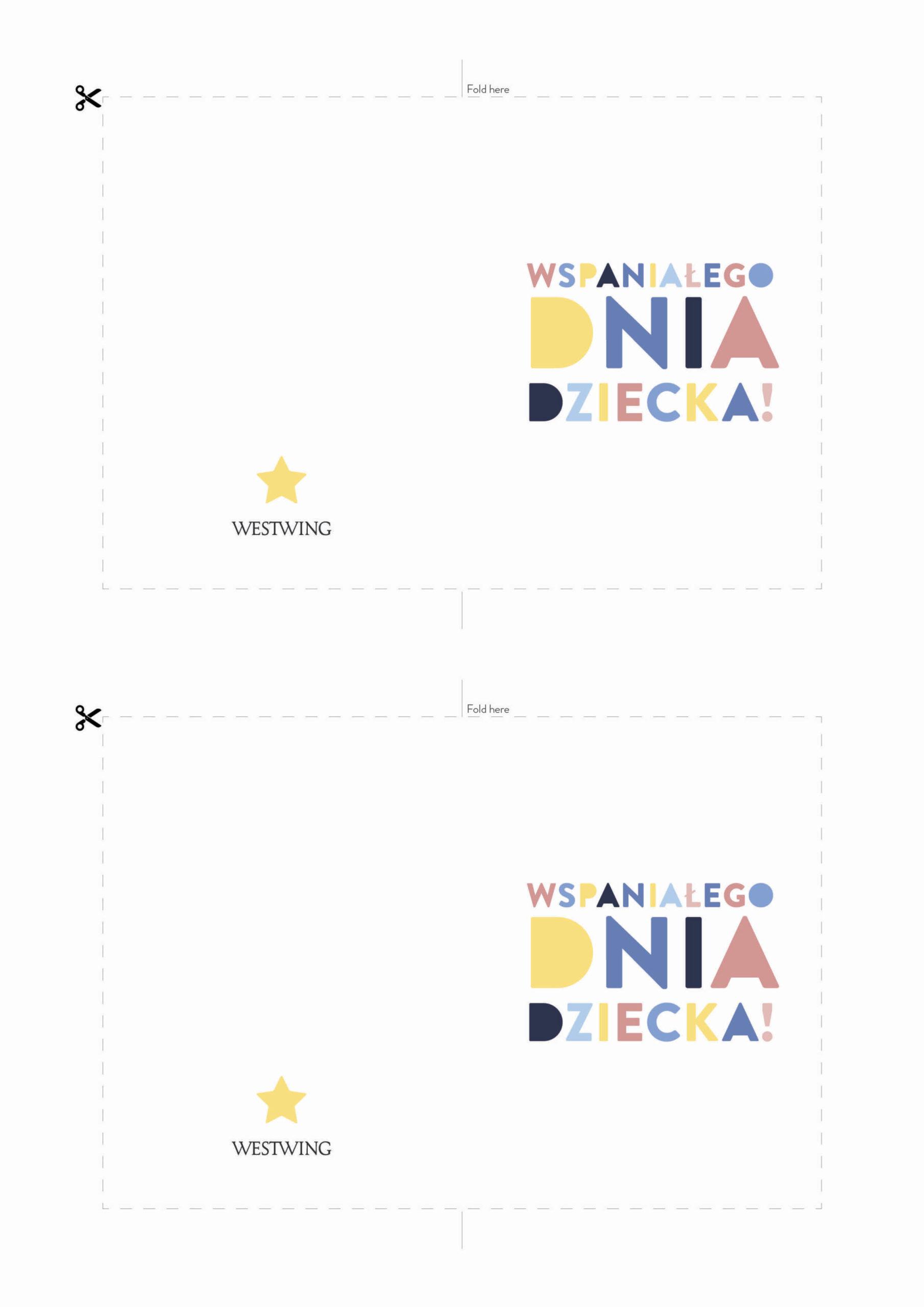 Kartka na dzień dziecka do wydrukowania