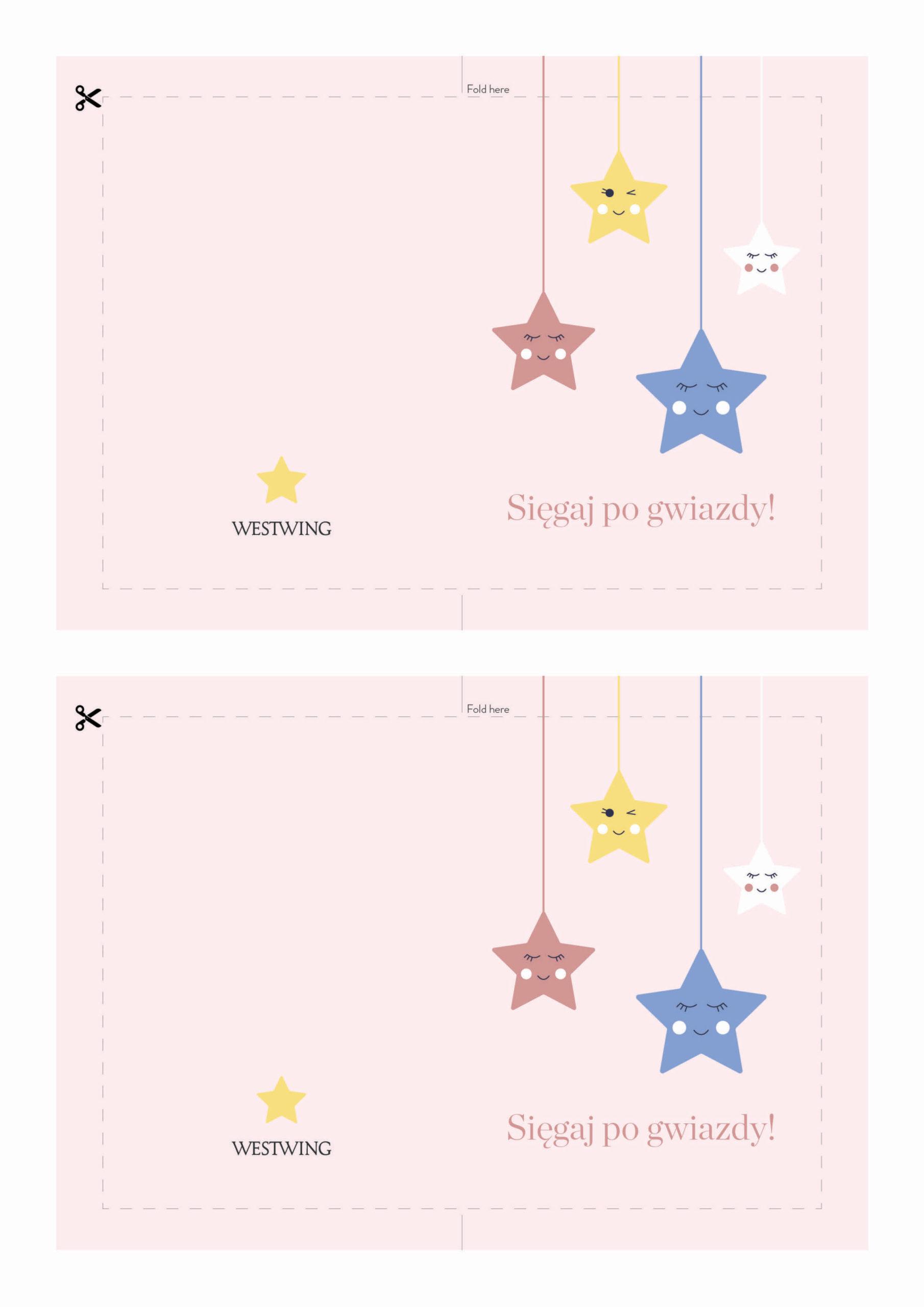 Kartka na dzień dziecka z gwiazdami do wydrukowania