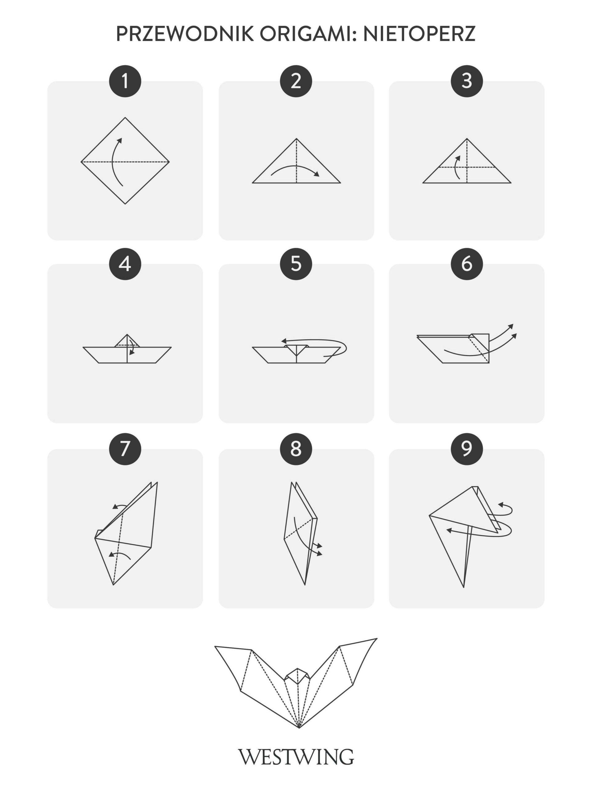 Jak zrobić origami nietoperza krok po kroku