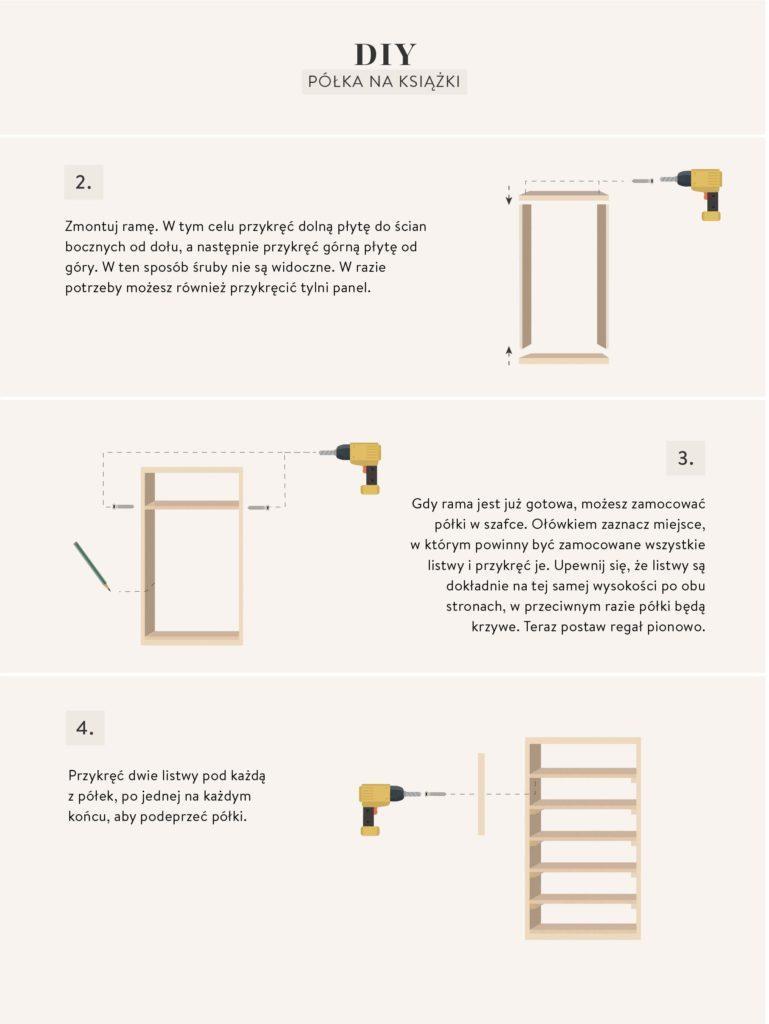 instrukcje wykonania mebli DIY regał