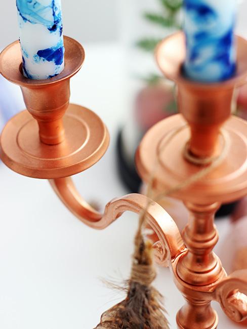 Miedziany świecznik