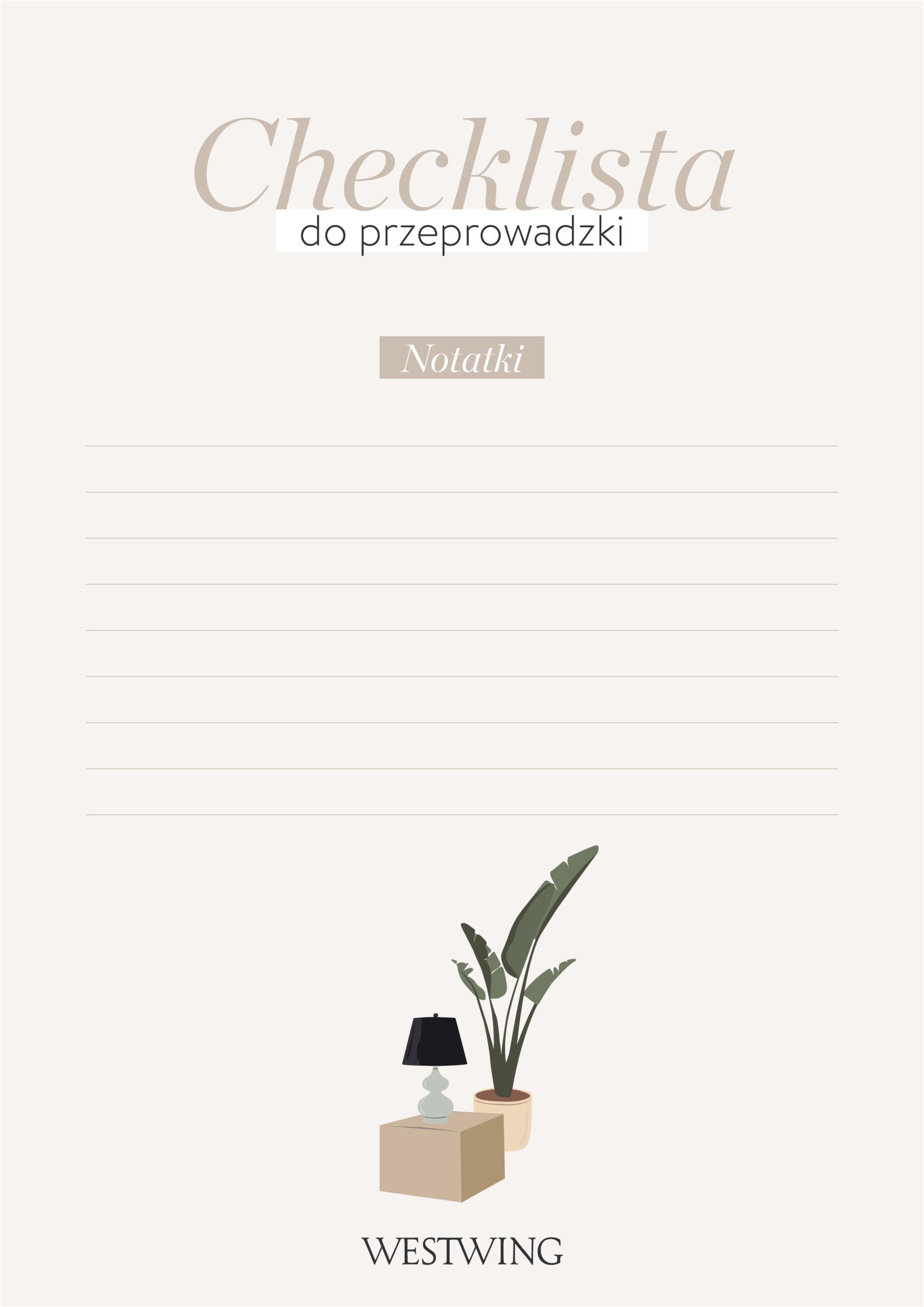 checklista przeprowadzkowa do wydrukowania