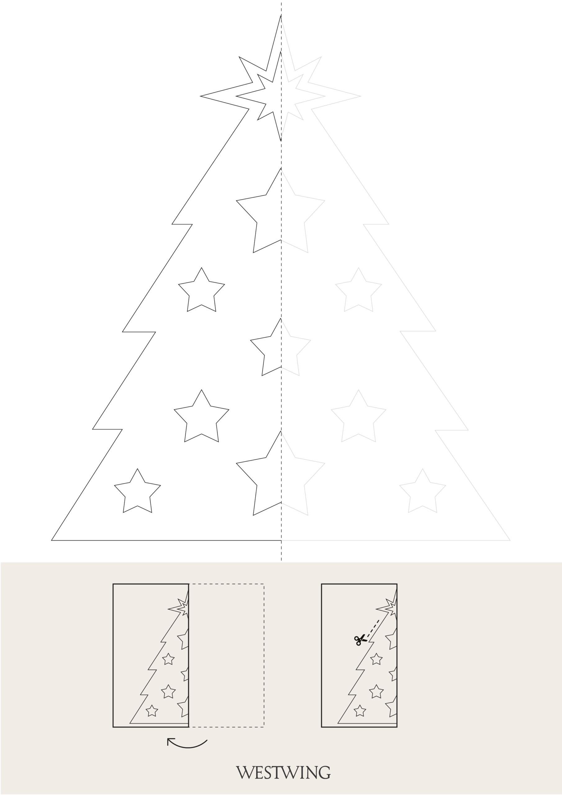 Szablon do wycinania z dekoracją świąteczną na okno