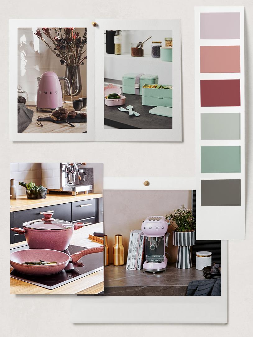 moodboard wnętrza w stonowanych kolorach